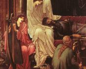 亚瑟在阿瓦隆的最后睡眠,细节 - 爱德华·科莱·伯恩·琼斯